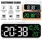 Bedside Digital Clock LED Time Temperature Display Desk Table Alarm Modern Decor