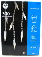 GE Icicle-Style Lights String-A-Long 300 "Clear Lights" Bulbs 13.2' Weddings NEW