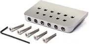 Vaguelly 6 Electric Guitar Bridge Tailpiece Saddles Silver Replacement Easy Install with Wrench Standard String Spacing Compatible with Tl Style Guitars