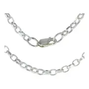 Boys Sterling Silver Faceted Belcher 3mm Chain Necklace