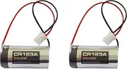 HOUYIBO 2PCS CR123A Battery 3V 1400mAh with Plug Long-Lasting Power Backup Power Non-Rechargeable Lithium Batteries