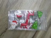 Set of 12 Christmas Holiday Resin Shower Curtain Rings/Hooks~SANTA~TREE~REINDEE