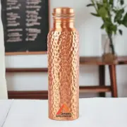 100% Copper Hammered Water Bottle Joint Free Leak Proof For Health Benefits