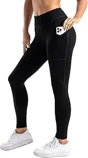 [Yogipace] Petite Women's 25'' Yoga Tights Active Wear Workout Running Leggings with Side Pockets Black Size S
