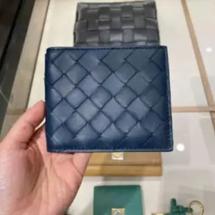 二手 BOTTEGA VENETA BV 605721 菱格 對折短夾 皮夾 男生錢包