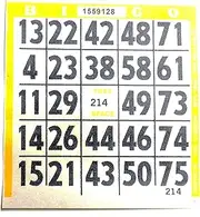 1 on Large Print Easy Read Bingo Paper Cards - Yellow - 500 Cards by Arrow International