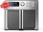 25L Air Fryer Oven French Door, Stainless Steel, 22 Presets, Silver