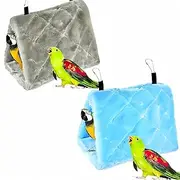 2 Pack Warm Bird Nest House, Magnoloran Bed Hanging Hammock Toy Sleeping Bed Plush Hanging Snuggle Cave Happy Hut for Pet Parrot Parakeet Cockatiel Conure Cockatoo African Grey Macaw Eclectus Amazon B