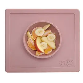 美國EZPZ矽膠幼兒餐具 防滑餐碗 玫瑰粉 兒童餐具 碗