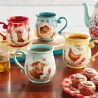 The Pioneer Woman Novelty Gingham 16-oz Mugs, Set of 4 *FREE SHIPPING*