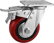 1 PCS 5-inch Heavy-Duty Universal Type Silent Truck with Brake Diameter 125mm Casters, Maximum Load 250kg casters