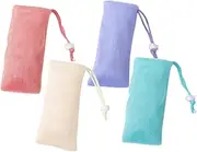 Beavorty 2 Pack Exfoliating Soap Bags Mesh Soap Foaming Net Nonskid Shower Pouch with Drawstring Portable