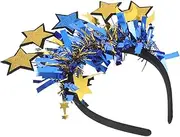 [HAMPPLIES] Headband Decorative Headdress Headbands Star and Moon Element Decoration Photo Props Glitter Sequin Hairband Decorations Star Moon Hair Hoop Blue