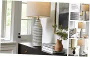 25" Ceramic Table Lamp for Living Room Bedside Lamps Black and White-1 Pack