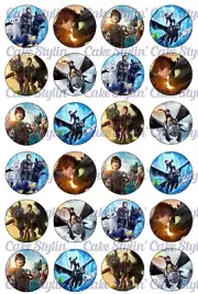 24 x HOW TO TRAIN YOUR DRAGON Cupcake Toppers Edible Wafer Paper Cake TOOTHLESS