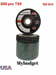 120 GRIT PACK 200 PREMIUM ZIRCONIA FLAP DISC SANDING GRINDING 4.5”X 7/8T29 Angle