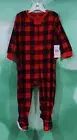 Pajamarama Boys Size 12 Month Red And Black Check Zip Up Footed Sleeper Pajamas