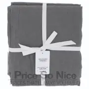 Williams Sonoma Charcoal Italian Washed Linen Tablecloth 70" x 108" MSRP $160