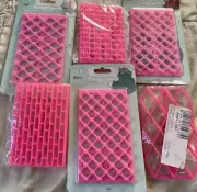 6 Plastic Texture Mats Embossing Fondant Cake Decorating Clay Impression Lot