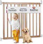 BabyDan MultiDan, 60.5-102 cm, Extendable Stair Gate/Baby Gate/Safety Gate, Wood, Made in Denmark - (Pet Gate/Dog gate)