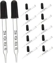 FELTECHELECTR 20 pcs Glass Calibrated Pipettes with Tips Essential Oil Dropper for Precise Measurement and Easy Transfer of Liquids for Perfumes and Home Use