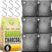 Bamboo Charcoal Air Purifying Bag (4 Pack), Eliminate Bad Odors, Activated Charcoal Odor Absorber (200g), Charcoal Air Freshener Bags for Car, Home, Closet, Gym Bag and more, Charcoal Deodorizer Bags