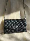 Tory Burch Kira Ruched Crossbody/Chain Wallet/ Black/OS/$598/ Rare