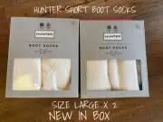 Hunter Original Half Cuff Short Boot Socks Liners Large X 2 Lot New In Box