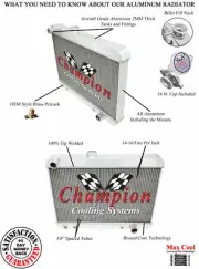 2 Row Patriot Champion Radiator 1680S for 1965 66 1967 Pontiac Tempest V8 Engine