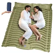 Double Camping Sleeping Pad, Ultra-Lightweight Inflatable Full Blue and Green