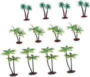 12pcs Lifelike Miniature Coconut Trees for Table Layout Simulation Tree Model for Microlandscape Decor and Craft Garden Scenery