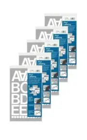Chartpak 2-inch White Stick-on Vinyl Letters & Numbers (01056), 5 PACKS
