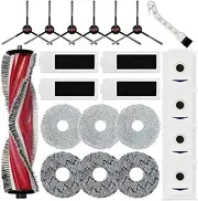 22 Pack Replacement Accessories Kit Compatible with Yeedi M12 Pro+ ECOVACS DEEBOT T30S Robot Vacuum, 1 Main Brush, 6 Mops, 6 Side Brushes, 4 Filters, 4 Dust Bags, 1 Cleaning Brush