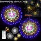 4x 480 LED Solar Hanging Firework Starburst Fairy String Lights Xmas Party Decor