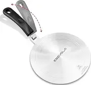ESEVOLO 9.45 inch Heat Diffuser Stainless Steel Induction Diffuser Plate for Electric Gas Stove Glass Induction Cooktop, Induction Adapter Plate with Detachable Handle, Black