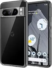 JETech Case for Google Pixel 8 Pro 6.7-Inch 2023, Non-Yellowing Shockproof Bumper Protective Phone Cover, Anti-Scratch Hard PC Back (Obsidian)
