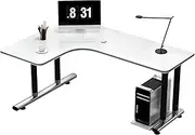 Workstations Corner Pc Table Desktop Table Desk Simple Modern Student Study Table L-Shaped Corner Office Desk Bedroom Household Office Desk(White Left,140x120x75cm)