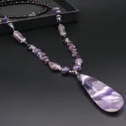 Purple Cassia Rhodochrosite handmade Long Necklace