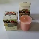 NOS RARE Set of 2 Salt City Candle Votives CANDY CORN Discontinued (B3-J16)