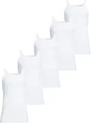 [con-ta] Conta Undershirt Pack of 5, Underwear for Men, Undershirt in Fine Rib, Classic Comfortable Top for Men, Made of 100% Cotton, White, Size: 5/M - 10/4XL, White, 7X-Large