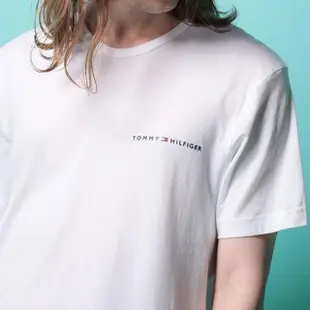 【Tommy Hilfiger】TOMMY 經典印刷文字機能排汗透氣素面短袖T恤 上衣-白色(平輸品)
