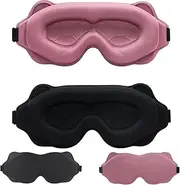 Sleep Eye Mask,2PCS Blackout 3D Eye Masks for Sleep,Eye Mask for Women‘s Lash Extensions and Blindfold for Sleeping,Soft Comfy Eye Sleep Mask Shade with Adjustable Strap, Travel Yoga Nap Night