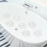 Riakrum 12 Counts Pebble Bath Treads Non Slip Bathtub Stickers with Suction Cups Pebble Non Slip Mat for Smooth Surface Shower Floor Mat, Provides Traction Machine Washable(Transparent)