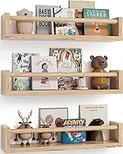 G&W Gruwald Nursery Book Shelves, Set of 3, Hanging Bookshelf, Wall Book Shelves for Bedroom Kids, Floating Book Shelves for Wall, Nursery Decor