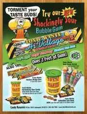 2003 Toxic Waste Bubble Gum High Voltage Print Ad/Poster 00s Kids Candy Wall Art