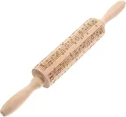 TOGEVAL Carved Rolling Pin Christmas 3D Rolling Pin Nonstick Rolling Pin Multi-use Rolling Pin Engraved Dough 3D Carved Baking Pin Reusable Dough Roller Christmas Engraved Rolling Pin Wood