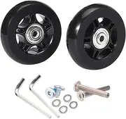 [Eigell] Luggage Suitcase Replacement Wheels, Rubber Swivel Caster Wheels Bearings Repair Kits, Set of 2, Black - 40x18mm