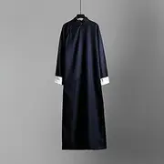 [JIMINISO] Traditional Mandarin Gowns Man Solid Wing-Chun Kung Fu Uniforms Robe Crosstalk Stage Performance Costume