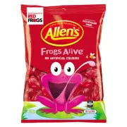 Allens Frogs Alive 190g x 3 Packs Party Favours Halloween Candy Bulk Lollies