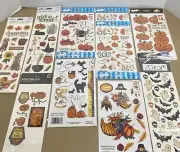 Rub On Transfers Halloween/Autumn Lot-10 Sheets-Scrap Book/Crafting